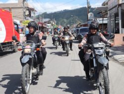 Puluhan Polisi Wanita Di Aceh Tengah Gelar Patroli Presisi Ke Kantor Penyelenggara Pemilu Dan PPK Kecamatan