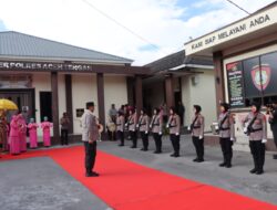 Tim Jajar Kehormatan Polwan Polres Aceh Tengah Sambut Kunjungan Kapolda Aceh