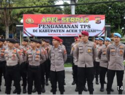 Polres Aceh Tengah Gelar Apel Serpas Pengamanan TPS Di Kabupaten Setempat