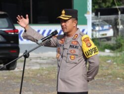 Kapolres Jembrana Dalam Gelar Apel Pengecekan Personel Ops Ketupat Agung 2024 dan Kegiatan Kurve di Areal Terminal Cargo Gilimanuk