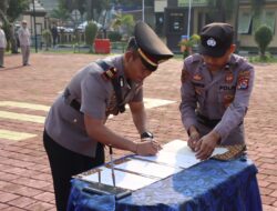 Kapolres Lebak Pimpin Upacara Sertijab Kasat Lantas, Kasikum, Kapolsek Sajira dan Kapolsek Bojongmanik