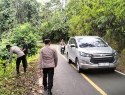Kapolsek Linge Beserta Personel Gelar Patroli di Daerah Rawan Bencana Alam Dan Rawan Kecelakaan untuk Menekan Angka Kecelakaan Lalu Lintas
