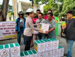 Kasat Lantas Polres Tebing Tinggi Bakti Sosial Dalam Menyambut HUT Bhayangkara.