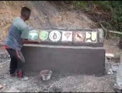 Satgas TMMD 121 Kodim Bener Meriah Bangun Tugu Prasasti