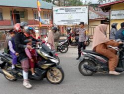 Wujud Pelayanan, Polsek Bebesen Lakukan Strong Point Pagi Di Titik Padat Aktifitas Masyarakat Dan Anak Sekolah