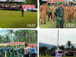 Satgas TMMD 121 Kodim 0119/BM: Dukung Upacara Peringati HUT RI Ke 79.