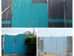 Diduga Gudang Seng Warna Biru di Pinggir Jalan Pegayut, Ogan Ilir Beraktivitas di Malam Hari