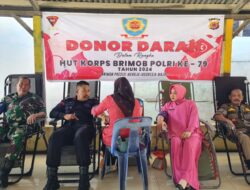 Peringati HUT KORPS BRIMOB POLRI Ke-79, Brimob Kompi 2 Batalyon B Pelopor Bersama PMI Kota Langsa adakan Donor Darah