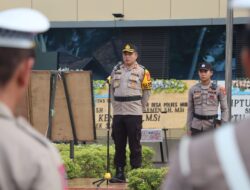 Kapolres Muba,” Akbp Listiyono Dwi Nugroho, S.ik, M.H,Memimpin Langsung Upacara Sertijab di Lapangan Apel Mapolres Muba