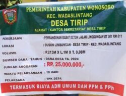 Oknum Kadus Dusun Kalilaras Merangkap TPK, Dalam Melaksanakan Pembangunan Betonisasi Tidak Sesuai RAB