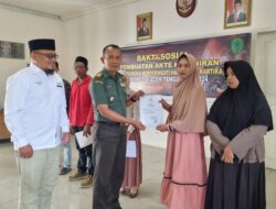 Menyambut Hari Juang TNI AD, Kodim 0106/Ateng Gelar Pembuatan Akta Kelahiran Untuk Masyarakat. 