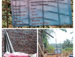 Diduga Pembangunan Proyek Irigasi Perpompaan di Desa Girijagabaya Kecamatan Muncang Asal Jadi 