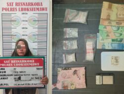 Polres Lhokseumawe Tangkap Perempuan Pemilik 9,14 Gram Sabu, Pelaku Mengaku untuk Dijual Kembali