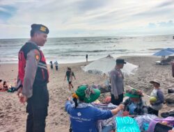Liburan Panjang Polsek Kuta Utara Amankan Obyek Wisata Pantai.