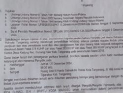 Miris!!! Diduga Kinerja Polres Kota Tangerang Lambat Ungkep Kasus Mapia Tanah, Korban: Susah Mencari Keadilan