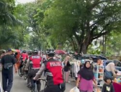 Subdit Gasum Direktorat Samapta Polda Sumsel. Menggelar Kegiatan Turjawali Dengan Bersepeda Dan Jalan Kaki