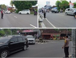 Pastikan Kamseltibcar Lantas, Polsek Abiansemal Gelar Personil Di Titik Rawan