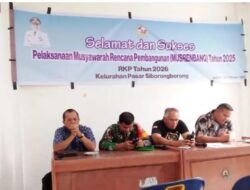 Pelaksanaan Musrembang di Kelurahan Pasar Siborongborong Tahun 2025 dan RKP Tahun 2026 Digelar.