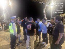 Kapolsek Kuta Pimpin Blue Light Patrol, Antisipasi Gangguan Kamtibmas di Wilayah Rawan