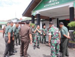Gelar Sosialisasi, Asisten Bidang Pidana Militer Kejaksaan Tinggi Aceh Kunjungi Kodim 0106/Aceh Tengah