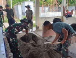 Pastikan Pembangunan Lancar, Satgas TMMD Siapkan Material Pasir untuk Pembuatan Sumur Bor