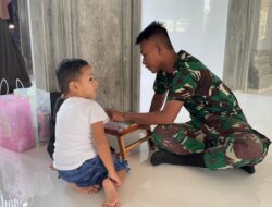 Satgas TMMD Ke-123 Kodim 0111/Bireuen Hadirkan Keceriaan Bersama Anak-Anak di Posyandu Desa Hagu.