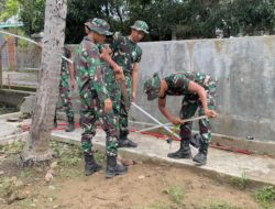 Satgas TMMD Ke-123 Kodim 0111/Bireuen Pasang Pipa dan Kran Air di Sumur Bor Desa Meunasah Tambo.