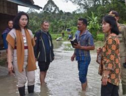 Wakil Bupati Junita Rebeka Marbun, SH, MAP meninjau bencana tanah longsor dan Banjir di Kecamatan Pakkat .