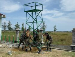 Satgas TMMD Kodim 0111/Bireuen Laksanakan Pemasangan Tower Penampungan Air di Desa Cot Ketapang.