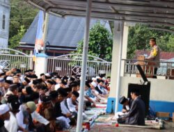 Shalat Ied Bersama Masyarakat Di Burni Bius, Ini Sambutan Kapolres Aceh Tengah Sebelum Shalat Idul Fitri 1446 H