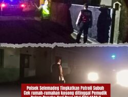 Antisipasi Pencurian, Polsek Selemadeg Siaga Patroli Subuh Rumah Kosong Yang Di Tinggal Pemudik