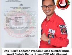 Ismail Sarlata Ketum AMI Resmi Laporkan Kapolres dan Wakapolres Sijunjung ke Propam Polda, Ini Alasannya