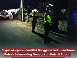 Cegah Pencurian Jam Rawan, Polsek Selemadeg Gelar Patroli Subuh