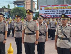 Kapolres Langsa Pimpin Sertijab Wakapolres, Kasatbinmas, Kasatlantas, dan Kasatpolairud Polres Langsa