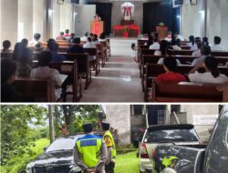 Polsek Selemadeg Barat Melaksanakan Pengamanan Ibadah Umat Kristen di Gereja Wilayah Kecamatan Selemadeg Barat