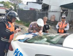 Satlantas Polresta Denpasar Tertibkan Parkir Liar di Jalan Cargo, Tiga Truk Kena Tilang
