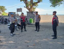 Liburan Hari Waisak Personel Polsek Kuta Utara Amankan Tempat Wisata.