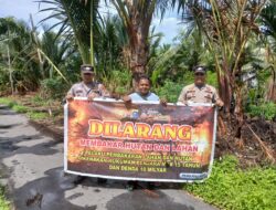 Upaya Polsek Kuala Kampar Cegah Karhutla, Sosialisasikan Larangan Membakar Lahan