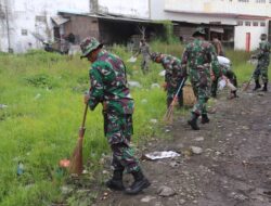Kodim 0106/Aceh Tengah Gelar Karya Bakti Pembersihan Lingkungan Pasar Paya Ilang