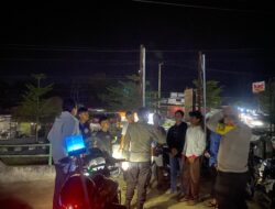 Cegah Premanisme dan Kejahatan Malam, Polsek Pangkalan Kuras Gelar Patroli Blue Light