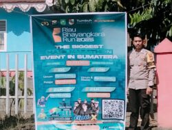 Polsek Bunut Pasang Spanduk Riau Bhayangkara Run 2025, Ajak Masyarakat Ikut Meriahkan Hari Bhayangkara