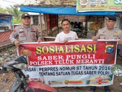 Cegah Pungli, Polsek Teluk Meranti Gelar Patroli dan Sosialisasi ke Warga