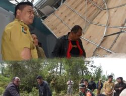 Akibat Angin Puting beliung di Desa Aknauli Rusak Rumah Ibadah.