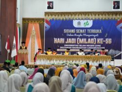 Rapat Perdana Senat Universitas Islam Negeri Sultanah Nahrasiyah rayakan Milad ke 56.