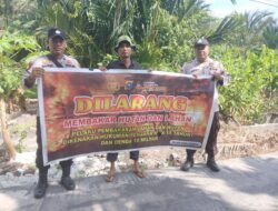 Polsek Kuala Kampar Sisir Parit Melati, Sosialisasi Cegah Karhutla ke Warga