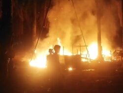 Berulang…di duga lagi sumur bor ilegal driling terbakar di wilayah hukum polsek keluang (PT HINDOLI)
