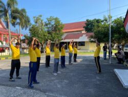 Polsek Pangkalan Kuras Gelar Olahraga Pagi, Jaga Kebugaran Personil untuk Tugas Optimal