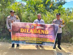 Cegah Karhutla, Polsek Pangkalan Kuras Gencarkan Sosialisasi ke Warga Sorek Satu