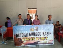 Lewat Minggu Harmoni, Polsek Bunut Ajak Jemaat GPDI Desa Merbau Jaga Kamtibmas