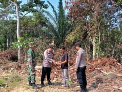 Sosialisasi Larangan Pembakaran Lahan, Polsek Pangkalan Lesung Turun ke Lapangan